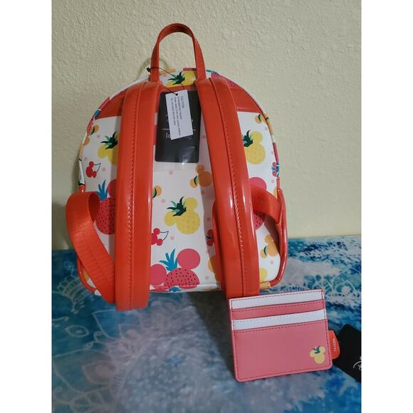 Loungefly Disney Mickey Mouse Fruits Backpack and Cardholder Set - Picture 4 of 4